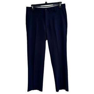 FootJoy FJ Mens 30x34 Performance Flat Front Slacks Golf Pants Navy Blue